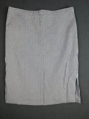 J Crew Striped Midi Pencil Skirt Nautical Preppy Purple White 8